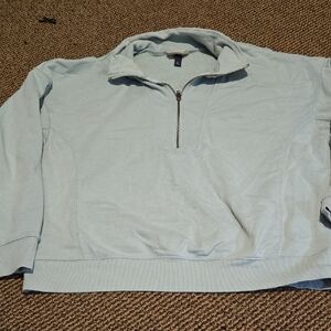 Universal Thread Quarter Zip Eucalyptus Green Collared Fleece Sweatshirt Plus